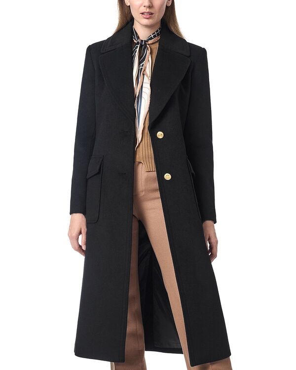 ベルナルド レディース アウター コート ウール Bernardo Classic tailored Wool Melton Coat Black ブラック