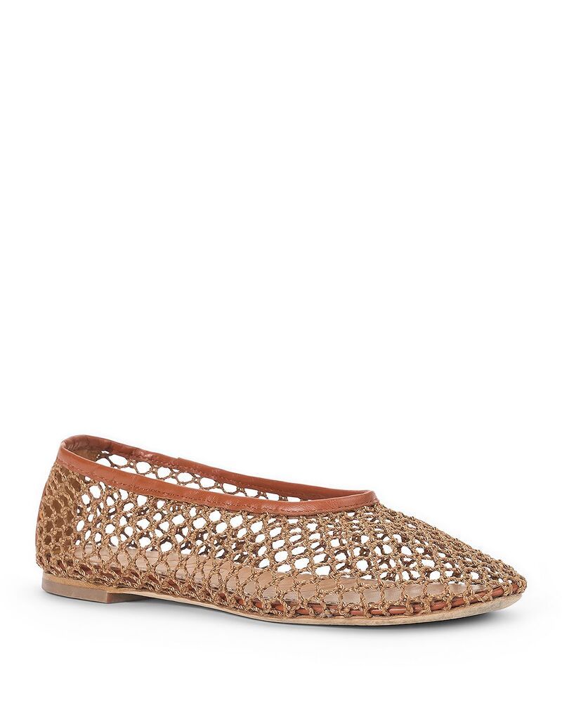 スタウド レディース シューズ パンプス STAUD Womens Alba Net Ballet Flats Tanetting タン