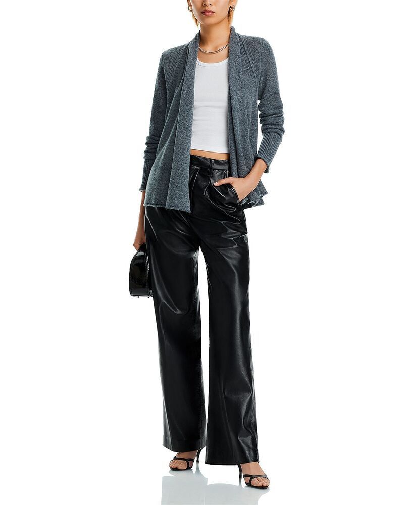 アクア レディース アウター カーディガン ドレープ AQUA 100 Cashmere Drape Front Cardigan Exclusive Medium Gray グレー