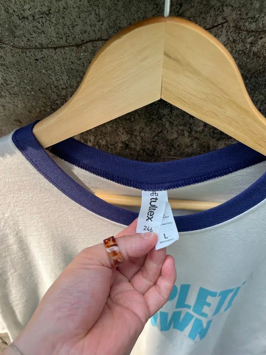 ヴィンテージ tultex 白 リンガー Tシャツ L