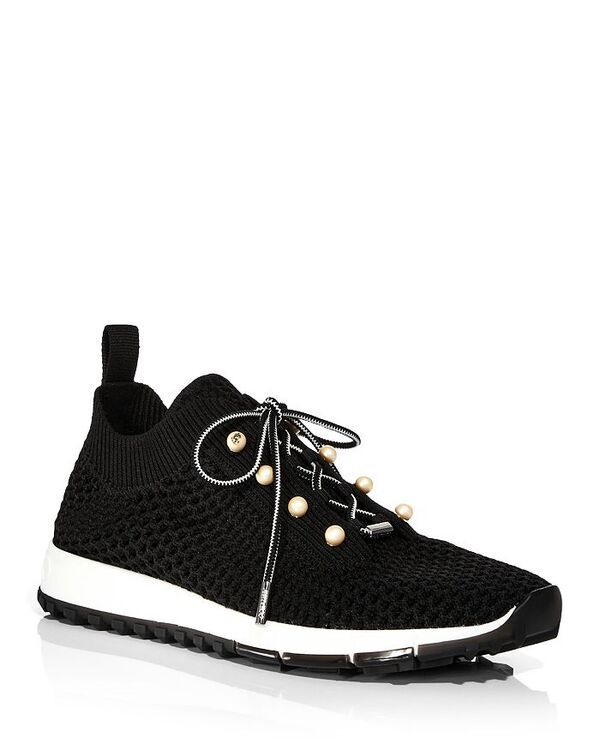 ジミーチュー レディース シューズ スニーカー ニット Jimmy Choo Womens Veles Crochet Knit Low Top Sneakers Black ブラック