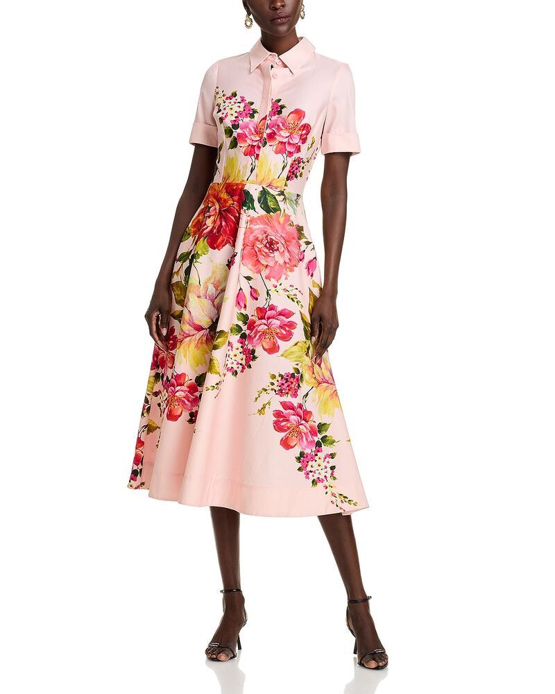 テリジョンバイリッキーフリーマン レディース トップス ワンピース フラワー柄 プリント ミディ シャツ フラワー Teri Jon by Rickie Freeman Bold Floral Pri