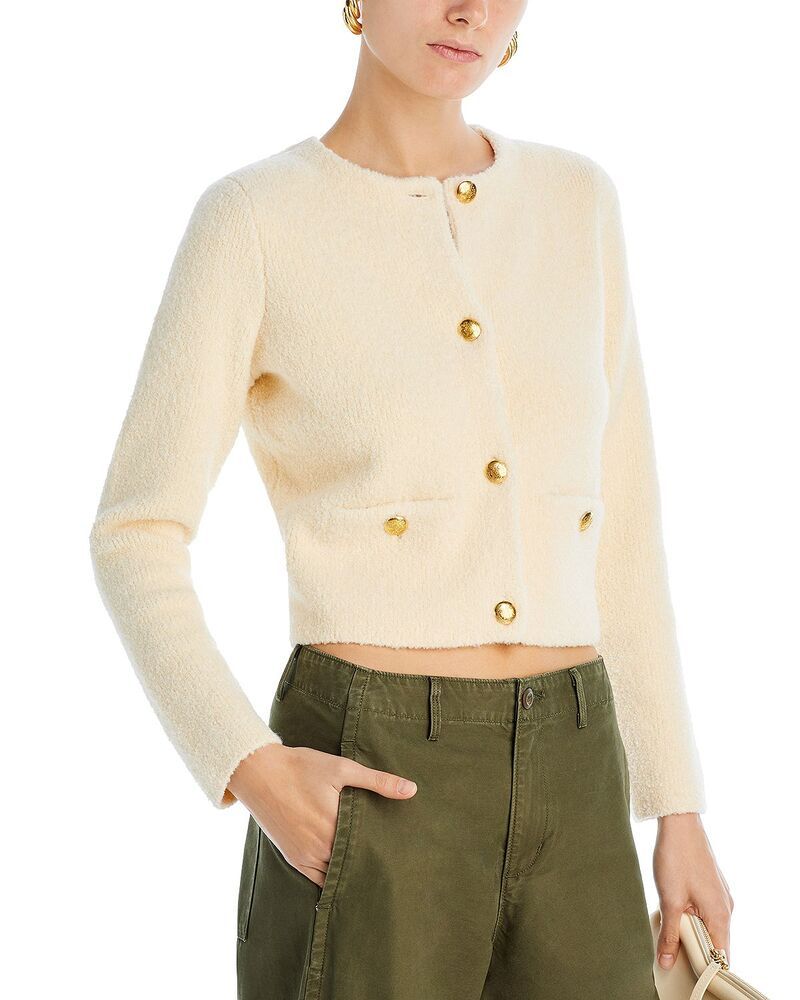 アクア レディース アウター ニット・セーター カーディガン AQUA Button Front Cardigan Exclusive Ivory アイボリー