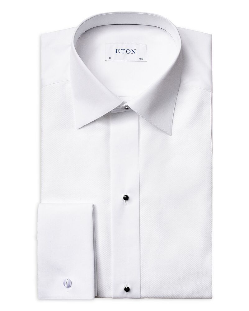 エトン メンズ トップス シャツ Eton Classic Fit White Piqu Formal Shirt White ホワイト
