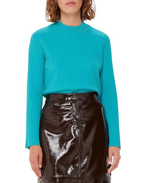 ホイッスルズ レディース アウター ニット・セーター Whistles Fluted Sleeve Sweater Turquoise ターコイズ
