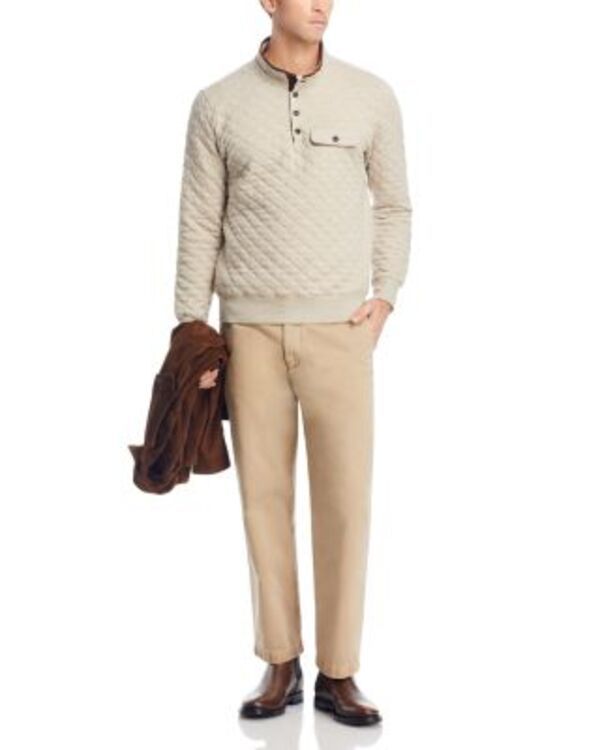 ファレティ メンズ アウター パーカー・スウェット キルティング フリース Faherty Epic Quilted Fleece Pullover Oatmeal Mlange オートミール