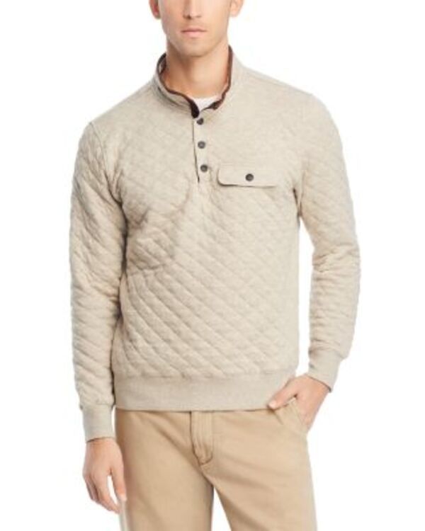 ファレティ メンズ アウター パーカー・スウェット キルティング フリース Faherty Epic Quilted Fleece Pullover Oatmeal Mlange オートミール