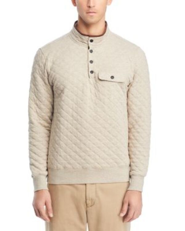 ファレティ メンズ アウター パーカー・スウェット キルティング フリース Faherty Epic Quilted Fleece Pullover Oatmeal Mlange オートミール