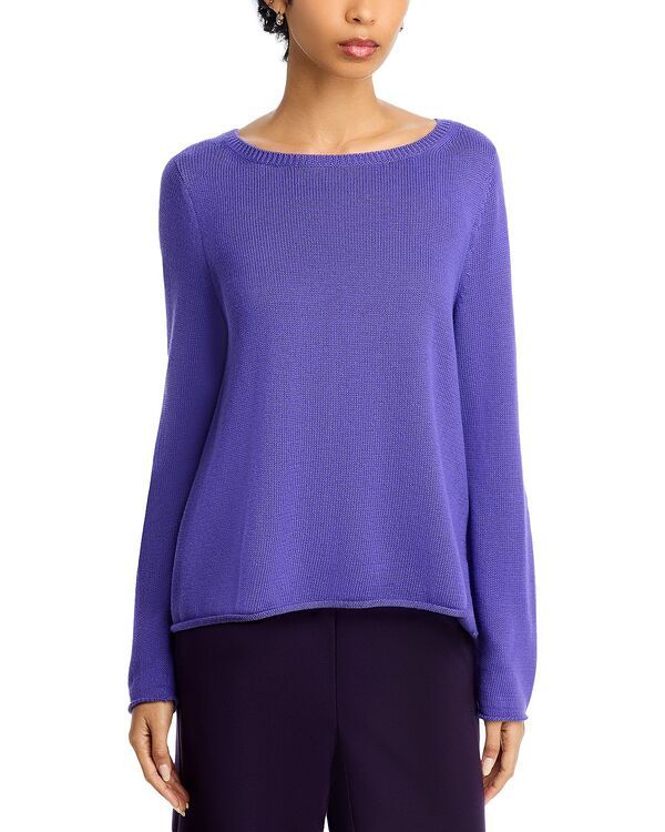 エイリーンフィッシャー レディース アウター ニット・セーター Eileen Fisher Bateau Neck Sweater Ultraviolet
