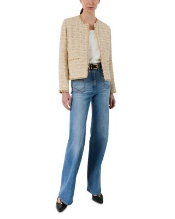 ジェラルド・ダレル レディース アウター ジャケット・ブルゾン ツイード Gerardarel Talea Tweed Collarless Jacket Beige ベージュ