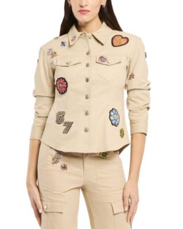 サンク セプト レディース アウター ジャケット・ブルゾン Cinq Sept Retro Love Patchescrunched Canyon Jacket Khaki Multi カーキ