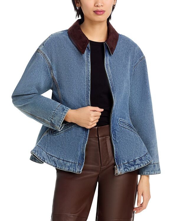 ラインアンドドット レディース アウター ジャケット・ブルゾン Line Dot Mottle Jacket Denim デニム