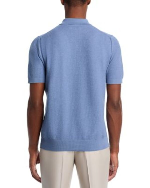 カナーリ メンズ トップス ポロシャツ コットン ニット Canali Cotton Textured Knit Polo Shirt Navy ネイビー