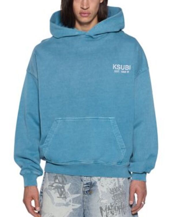スビ メンズ アウター パーカー・スウェット ロゴ Ksubi Titan Logo Hoodie Blue ブルー