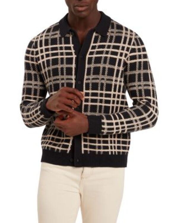 テッドベーカー メンズ アウター ニット・セーター Ted Baker Jovien Button Through Sweater Navy ネイビー