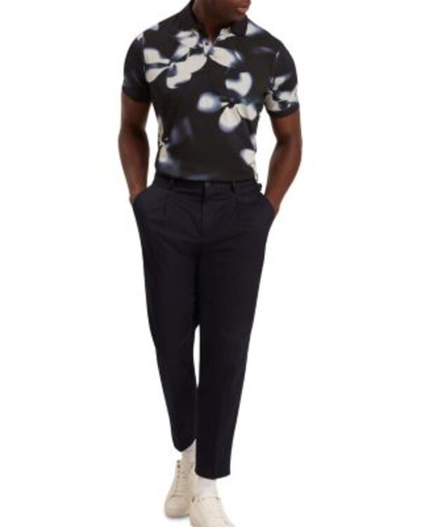 テッドベーカー メンズ トップス ポロシャツ フラワー柄 フラワー Ted Baker Longbri Short Sleeve Floral Polo Shirt Navy ネイビー
