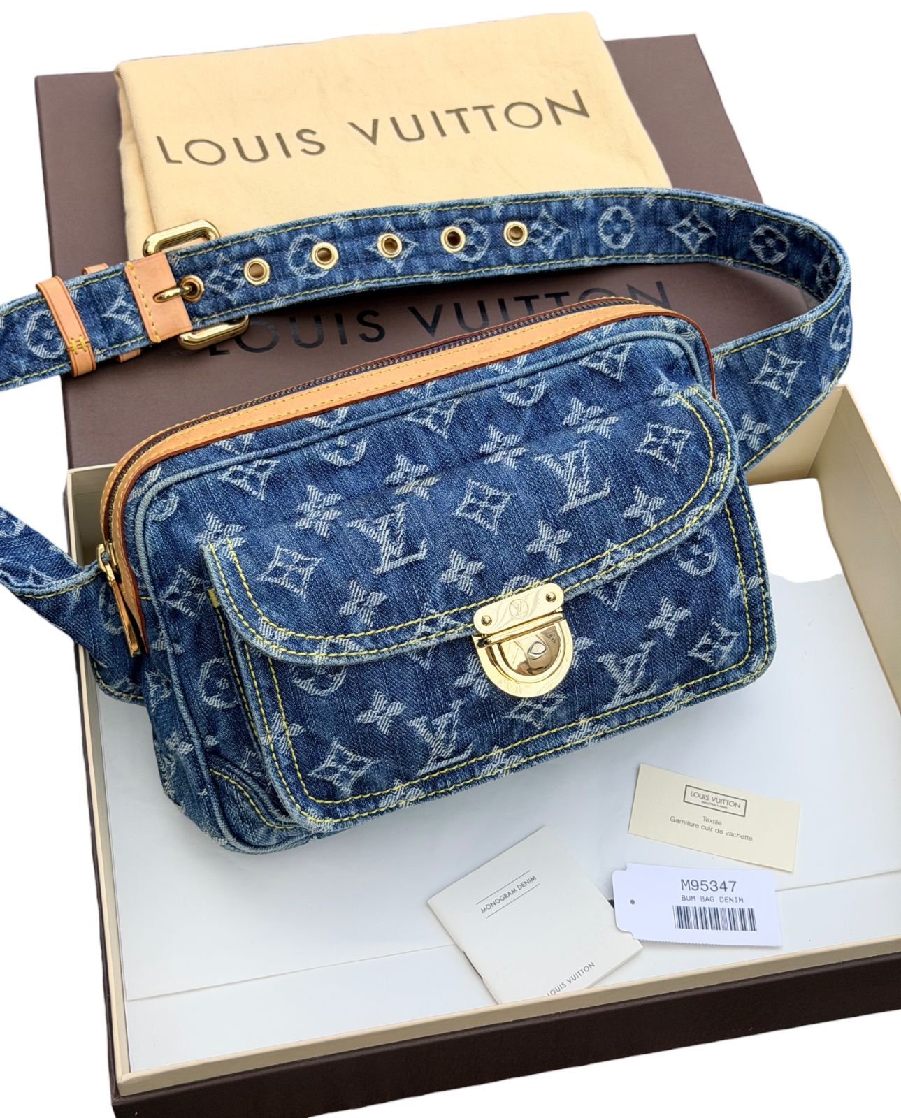 保管品◆本物LOUIS VUITTON ルイヴィトンVintageヴィンテージモノグラムデニムDenimバムバッグウエストバッグボディバッグ M95347ブルー青ユニセックス 保管品◆本物LOUIS VUITTON ルイヴィトンVintageヴィンテージモノグラムデニムDenimバムバッグウエストバッグボディバッグ M95347ブルー青ユニセックス