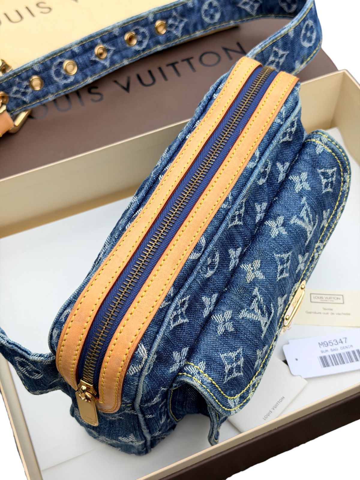 保管品◆本物LOUIS VUITTON ルイヴィトンVintageヴィンテージモノグラムデニムDenimバムバッグウエストバッグボディバッグ M95347ブルー青ユニセックス 保管品◆本物LOUIS VUITTON ルイヴィトンVintageヴィンテージモノグラムデニムDenimバムバッグウエストバッグボディバッグ M95347ブルー青ユニセックス