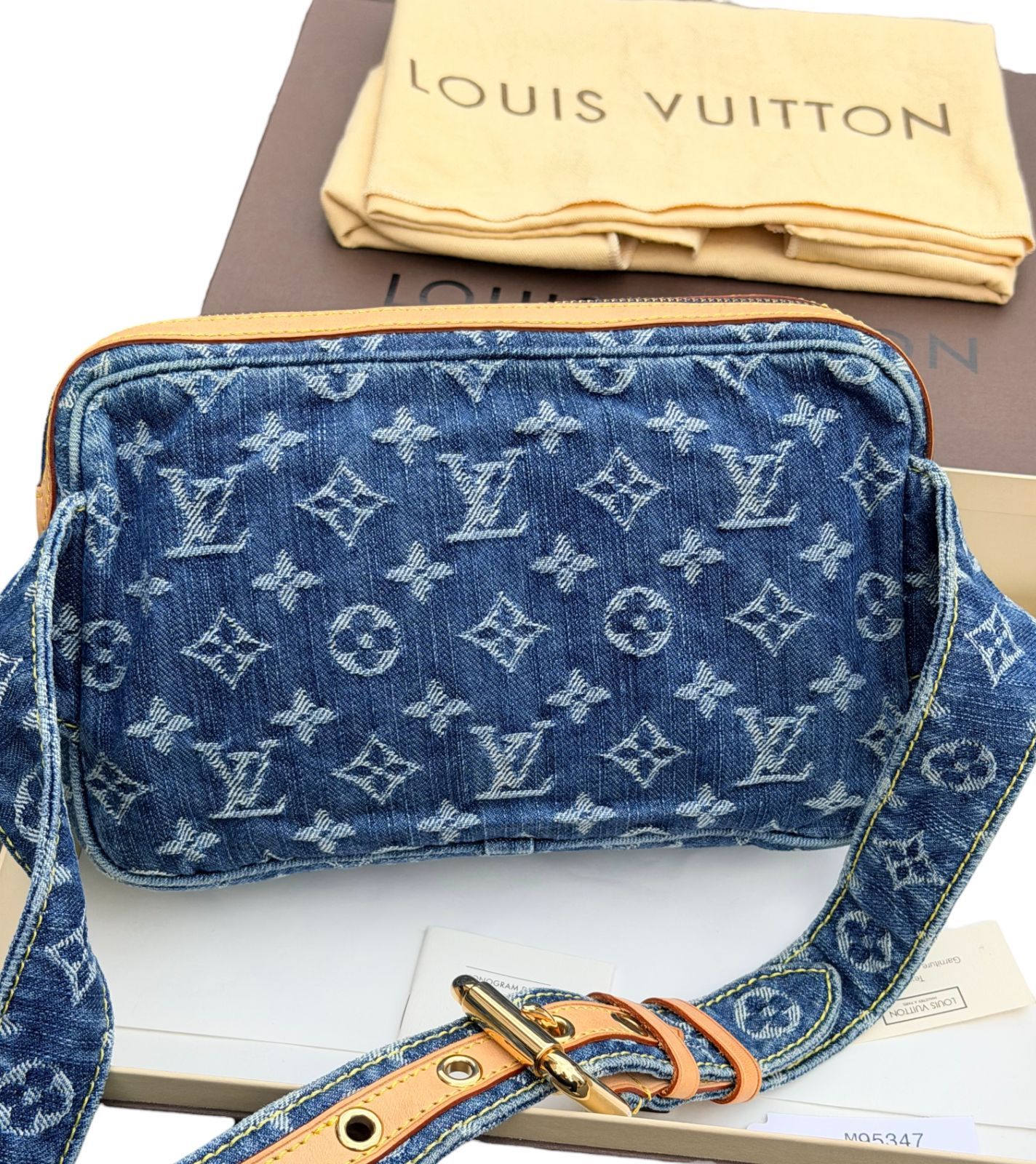 保管品◆本物LOUIS VUITTON ルイヴィトンVintageヴィンテージモノグラムデニムDenimバムバッグウエストバッグボディバッグ M95347ブルー青ユニセックス 保管品◆本物LOUIS VUITTON ルイヴィトンVintageヴィンテージモノグラムデニムDenimバムバッグウエストバッグボディバッグ M95347ブルー青ユニセックス