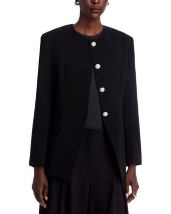 ラファイエットワンフォーエイト レディース アウター ジャケット・ブルゾン Lafayette 148 New York Fitted Cutaway Jacket Black ブラック