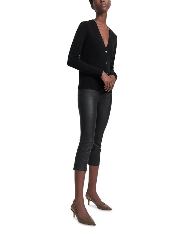 セオリー レディース アウター カーディガン Vネック Theory V Neck Cardigan in Feather Cashmere Black ブラック