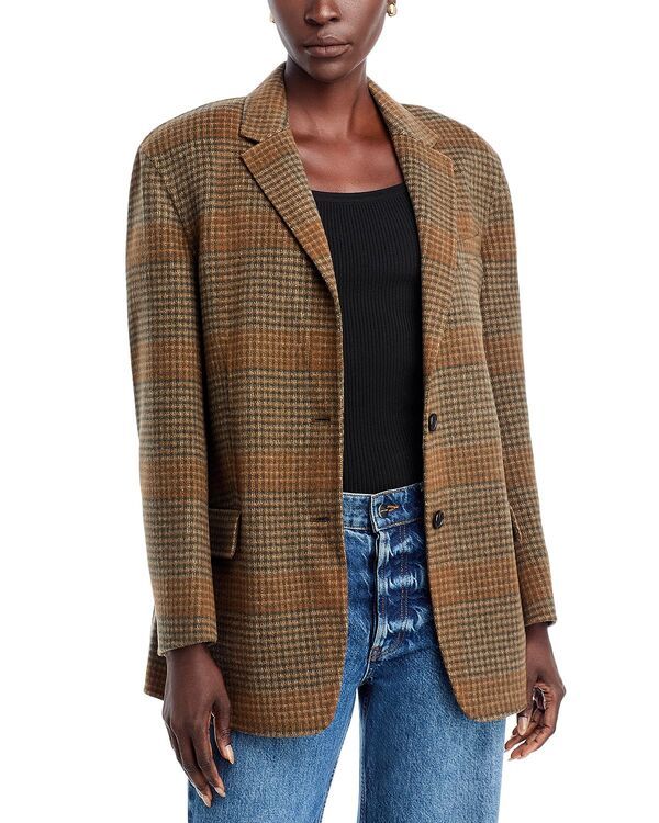 セオリー レディース アウター ジャケット・ブルゾン ウール ブレザー Theory Oversized Blazer in Plaid WoolCashmere Brass Multi マルチカラー