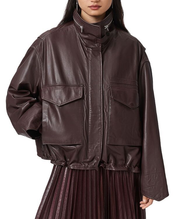 オールセインツ レディース アウター ジャケット・ブルゾン レザー ALLSAINTS Clay Leather Jacket Oxblood Red レッド