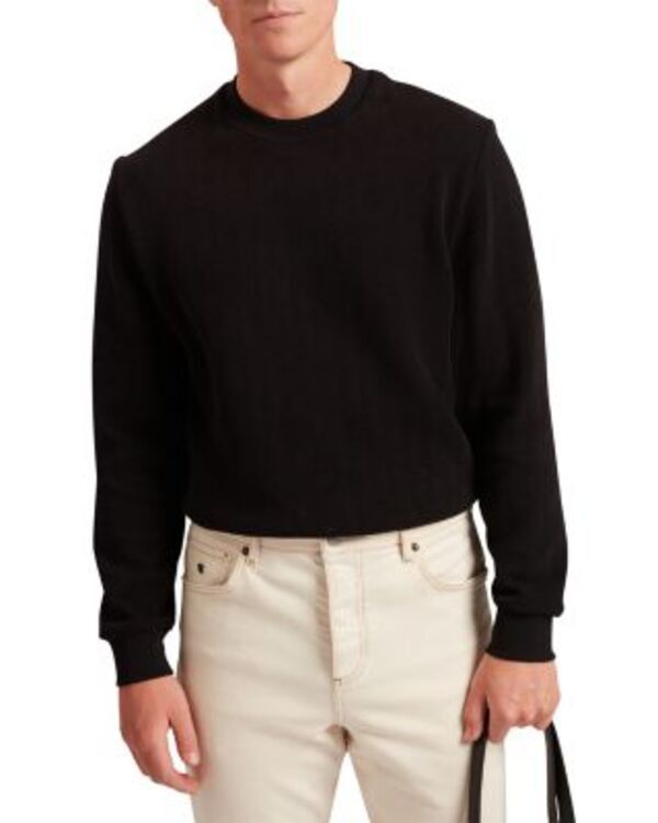 テッドベーカー メンズ アウター パーカー・スウェット クルーネック シャツ コットン Ted Baker Elates Herringbone Textured Cotton Crewneck Sw