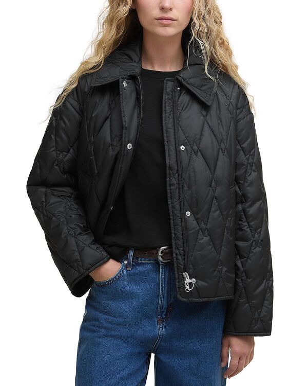 バブアー レディース アウター ジャケット・ブルゾン キルティング Barbour Bernadette Quilted Jacket BlackOnyx Tartan ブラック