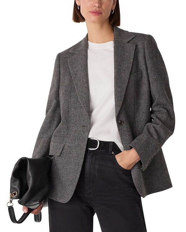 ホイッスルズ レディース アウター ジャケット・ブルゾン ブレザー Whistles Herringbone Blazer GreyMulti グレー