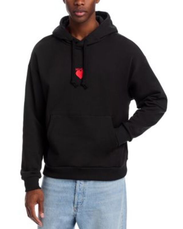 フューゴ メンズ アウター パーカー・スウェット HUGO Dewgili Oversized Hoodie Black ブラック