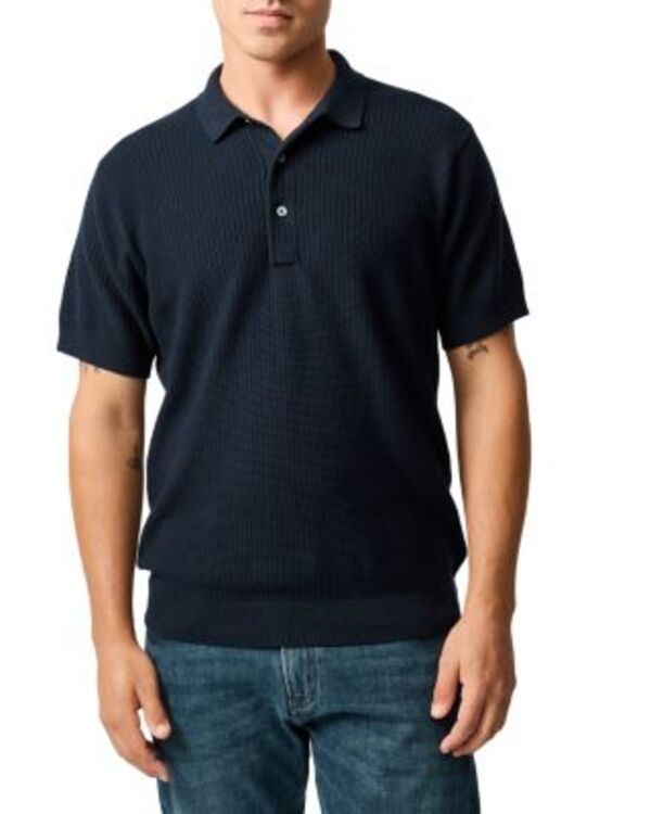 ロッドアンドグン メンズ トップス ポロシャツ Rodd Gunn Forbes Textured Polo Shirt Eclipse