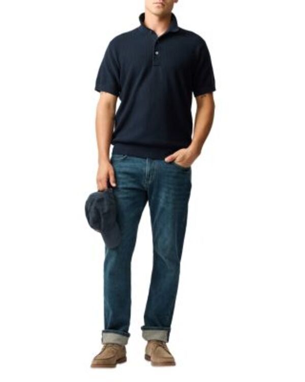 ロッドアンドグン メンズ トップス ポロシャツ Rodd Gunn Forbes Textured Polo Shirt Eclipse