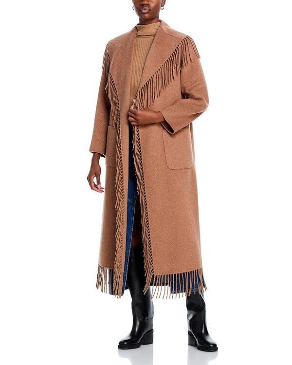 シムカイ レディース アウター コート フリンジ SIMKHAI Carrie Fringe Coat Camel キャメル