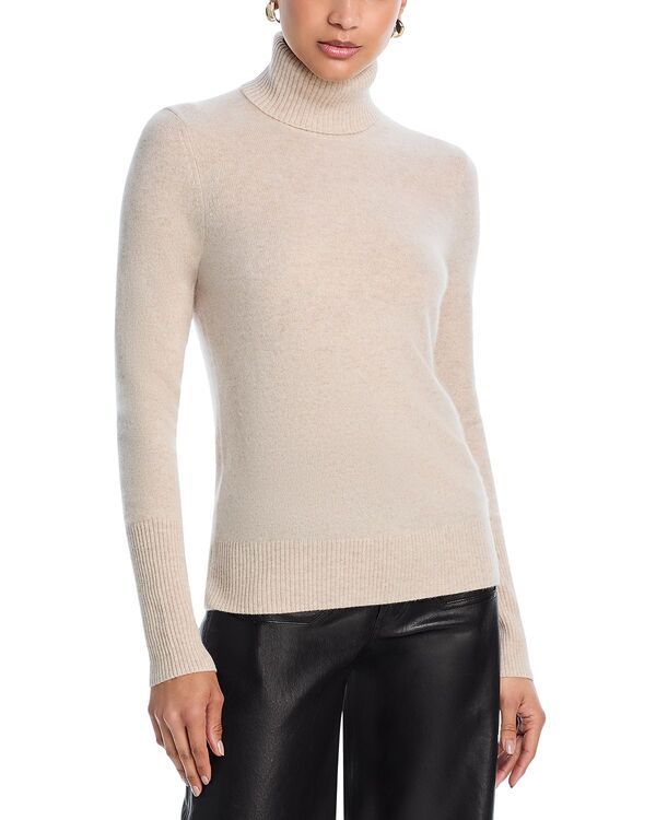アクア レディース アウター ニット・セータートルネック AQUA 100 Cashmere Turtleneck Sweater Exclusive Oatmeal オートミール