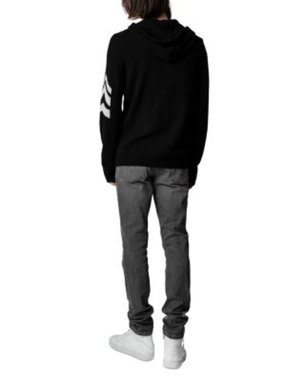 ザディグ エ ヴォルテール メンズ アウター パーカー・スウェット Zadig Voltaire Clash Arrow Cashmere Hoodie Noir