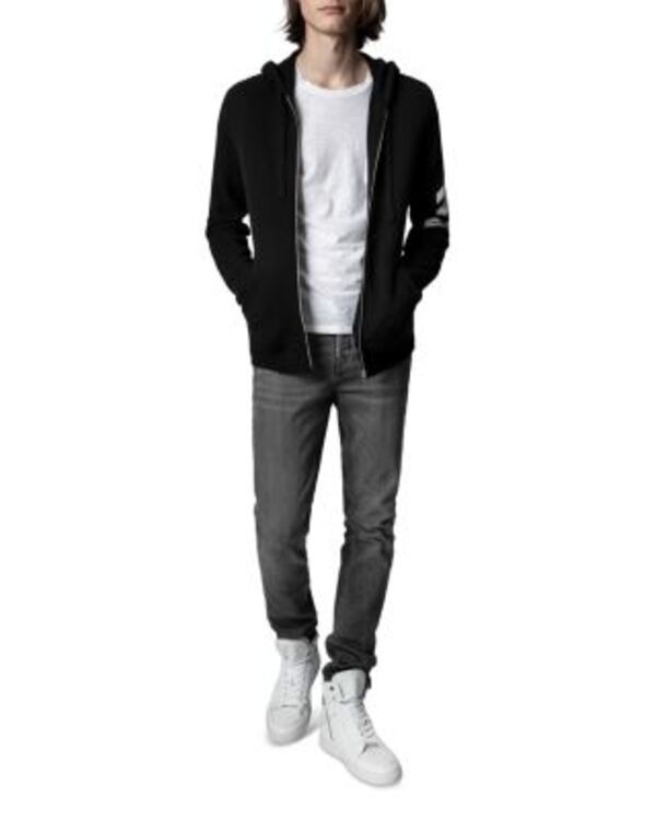 ザディグ エ ヴォルテール メンズ アウター パーカー・スウェット Zadig Voltaire Clash Arrow Cashmere Hoodie Noir