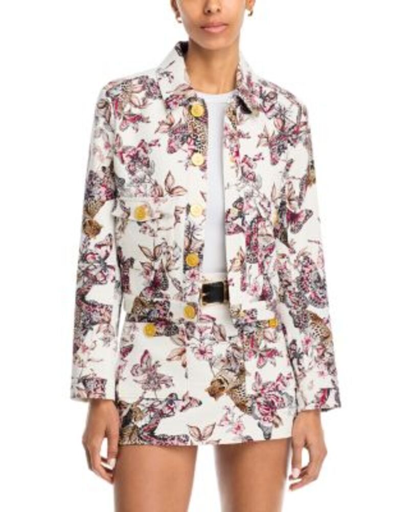 ラジャンス レディース アウター ジャケット・ブルゾン LAGENCE NYX Crop Jacket White Butterfly Jungle ホワイト