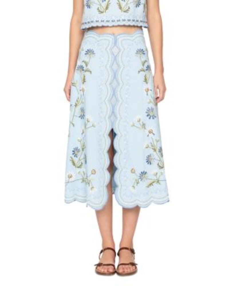 シー レディース ボトムスカート 刺繍 Seaudra Embroidered Skirt Blue ブルー