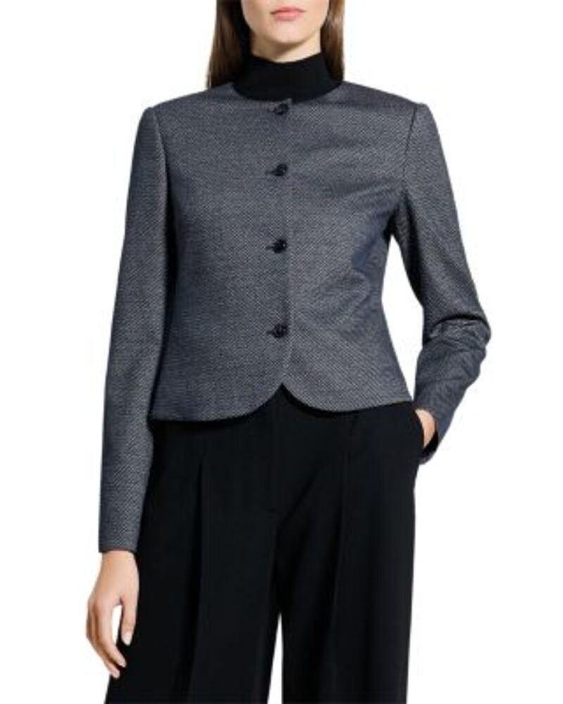 セオリー レディース アウター ジャケット・ブルゾン ツイード Theory Herringbone Tweed Clean Jacket Navy Multi ネイビー