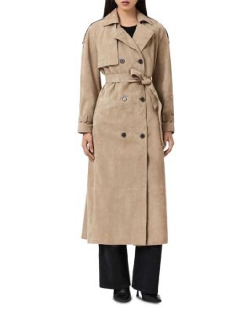 オールセインツ レディース アウター コート スエード ALLSAINTS Reed Suede Trench Coataupe Brown ブラウン