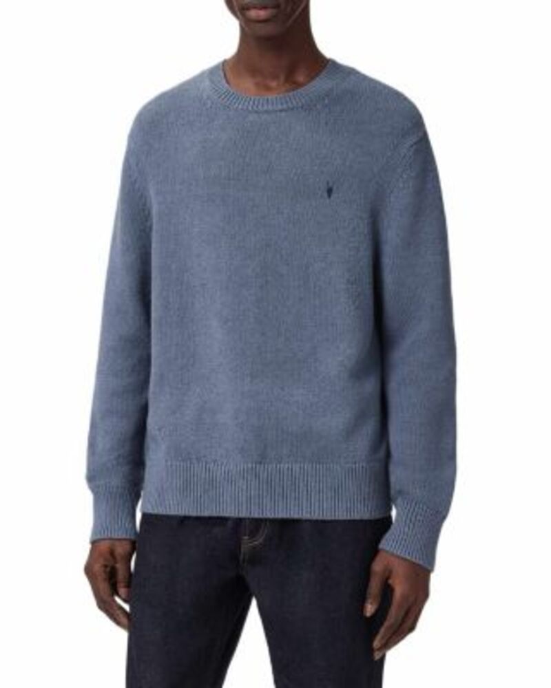 オールセインツ メンズ アウター ニット・セーター クルーネック ALLSAINTS Iconic Knit Crewneck Sweater Slate Blue スレート