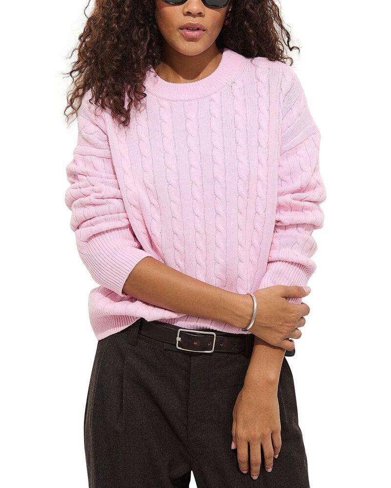 アレックスミル レディース アウター ニット・セーター Alex Mill Katherine Cable Knit Sweater Sheer Pink ピンク