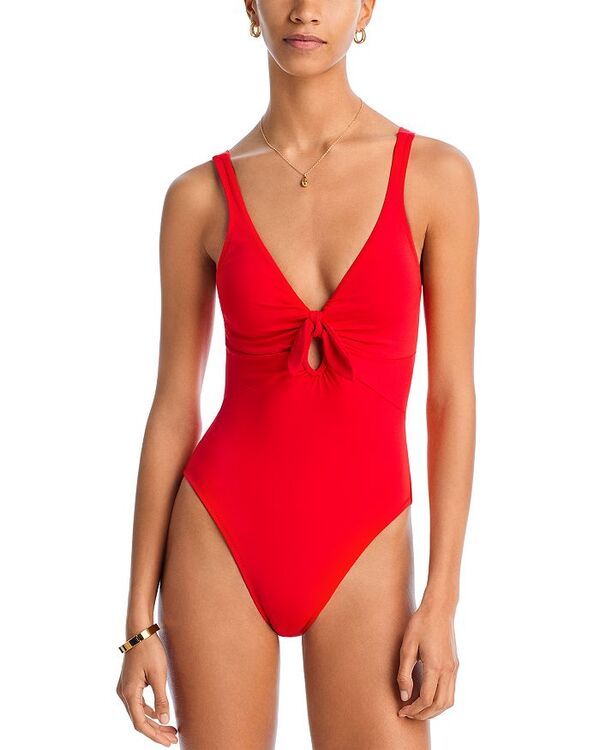 ロビンピッコーネ レディース 水着 上下セット Robin Piccone Ava Knotted One Piece Swimsuit Exclusive Fiery Red レッド