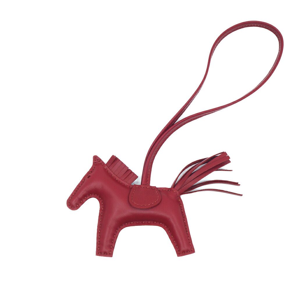 【栄】エルメス ロデオPM ソールビー レッド系 Y刻印 2020年製造 バッグチャーム ストラップ 小物 馬 その他 箱