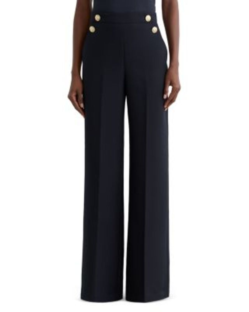 レイス レディース ボトムス カジュアルパンツ ワイドレッグ プチ REISS Petites Carley Wide Leg Trousers Navy ネイビー