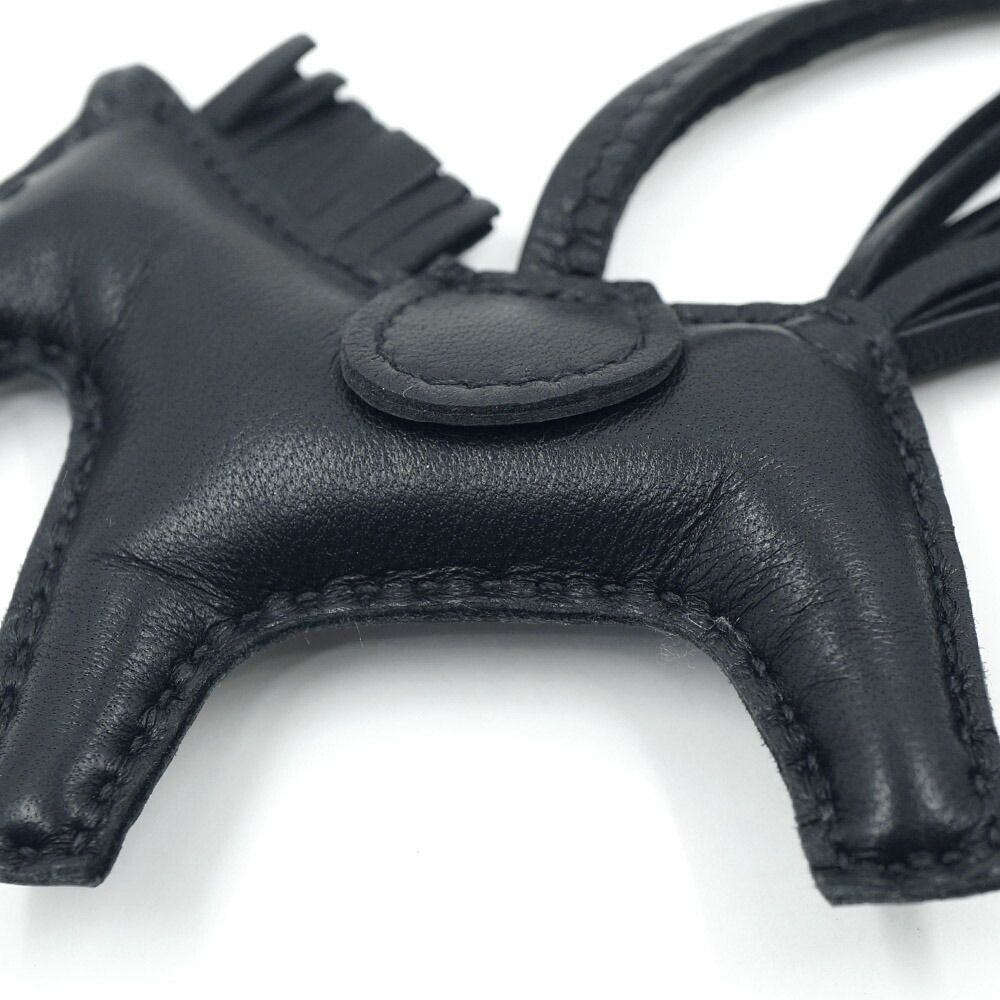 【栄】エルメス ロデオPM ソーブラック 黒 D刻印 2019年製造 バッグチャーム ストラップ アクセ 小物 馬 その他 箱