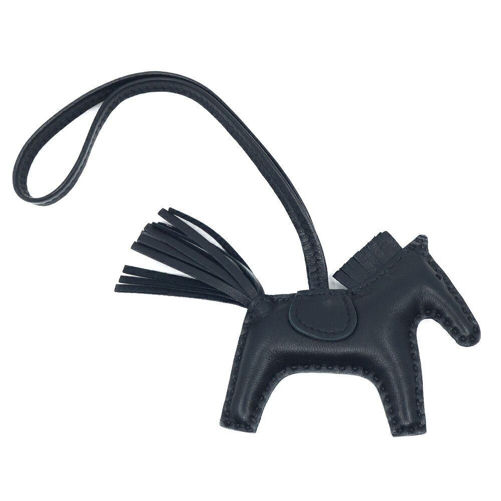 【栄】エルメス ロデオPM ソーブラック 黒 D刻印 2019年製造 バッグチャーム ストラップ アクセ 小物 馬 その他 箱