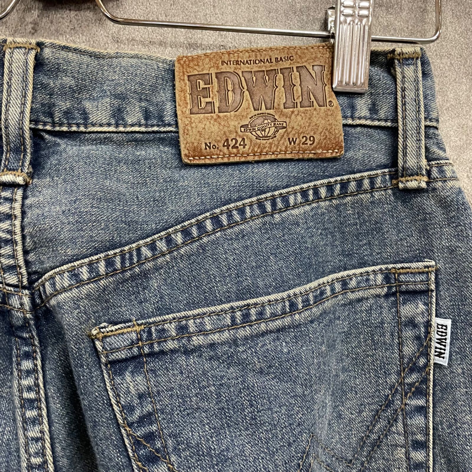 k-528】EDWIN エドウィン 424 M デニムパンツ ジーンズ ブルー 青 USA 