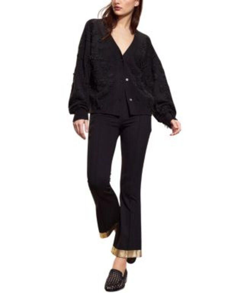 シンシアローレイ レディース アウター カーディガン Cynthia Rowley Paloma Boyfriend Cardigan Black ブラック